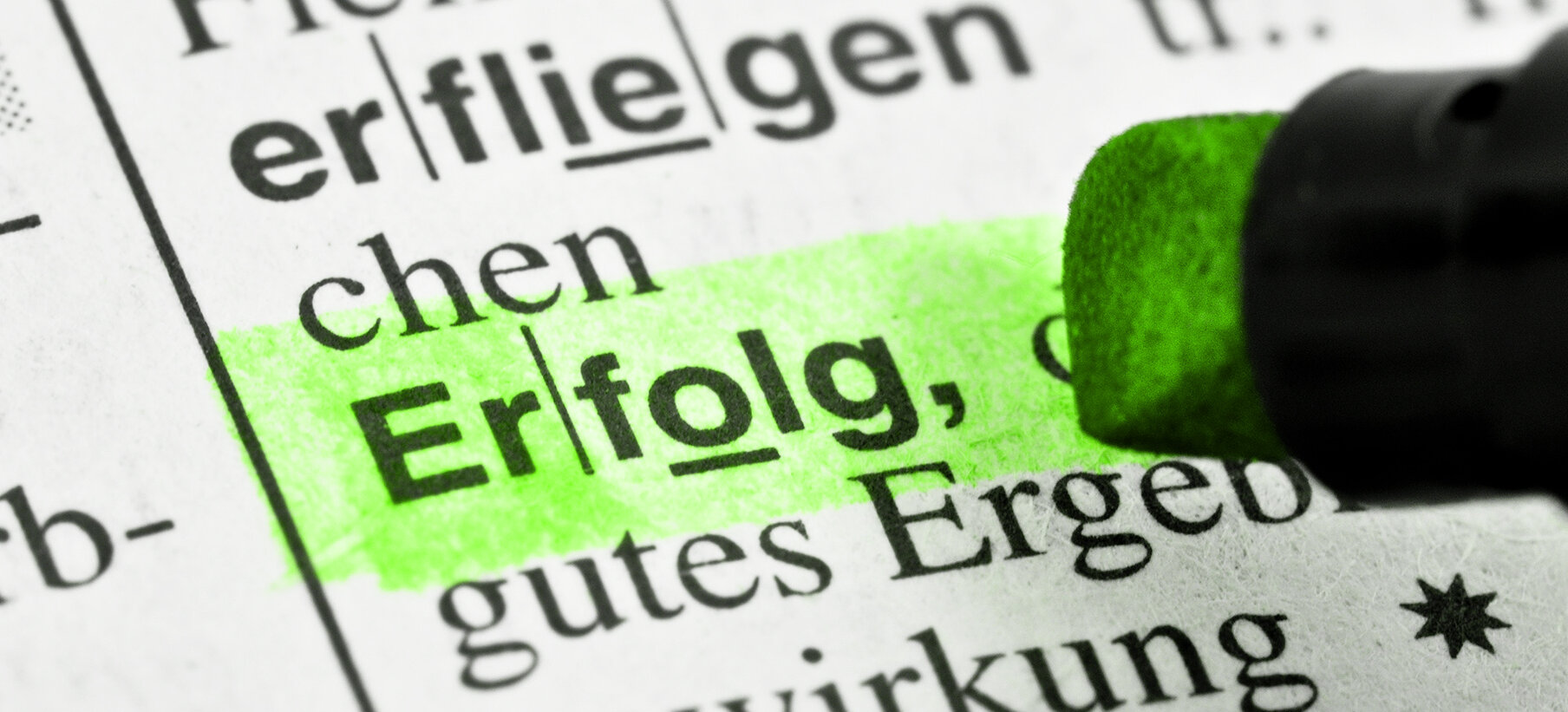 Duden-Eintrag Erfolg mit Textmarker